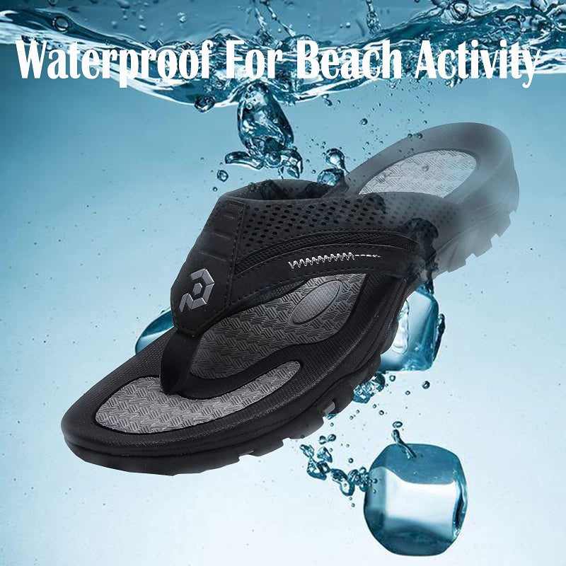 Pulltop Beach Flip Flops for Men, Mens Thong Sandals Waterproof Shower Sandals Summer Outdoor Slippers Non Slip Sandals for Men - Image 5